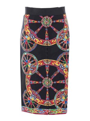 DOLCE & GABBANA: Gonne Lunghe - Gonna lunga con stampa Carretto
