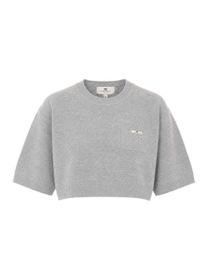 ELISABETTA FRANCHI: Suéteres con cuello pico - Suéter Cuello Redondo - Gris
