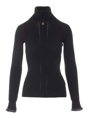 ELISABETTA FRANCHI: Turtlenecks & Polo necks - Logo High Neck Sweater
