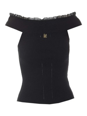ELISABETTA FRANCHI: Tops & Tank tops - Black Top