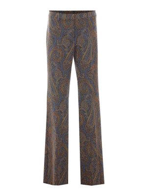 ETRO: casual trousers - Blue And Brown Pants