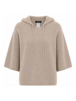 FABIANA FILIPPI: Felpe e maglie - Felpa con cappuccio lavorata a maglia
