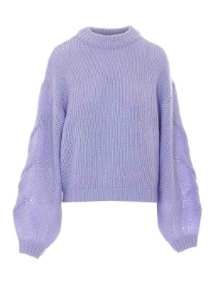 LISA YANG: Strickpullover mit Rundhalsausschnitt - Rundhalspullover - Silber