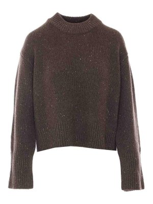 LISA YANG: Suéteres con cuello pico - Suéter Cuello Redondo - Marrón