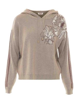 Liu Jo: Strickpullover mit Rundhalsausschnitt - Rundhalspullover - Beige