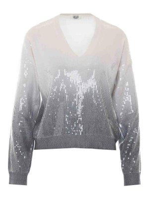 Liu Jo: Suéteres con cuello pico - Suéter Cuello Redondo - Gris