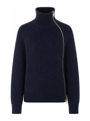 Liu Jo: Strickpullover mit Rundhalsausschnitt - Rundhalspullover - Blau