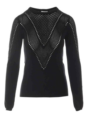 Liu Jo: Strickpullover mit Rundhalsausschnitt - Rundhalspullover - Schwarz