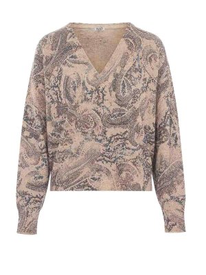 Liu Jo: Strickpullover mit Rundhalsausschnitt - Rundhalspullover - Beige