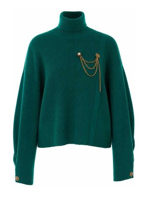 Liu Jo: Strickpullover mit Rundhalsausschnitt - Rundhalspullover - Grün