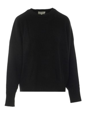 LOULOU STUDIO: Strickpullover mit Rundhalsausschnitt - Rundhalspullover - Schwarz