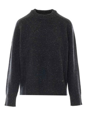 LOULOU STUDIO: Suéteres con cuello pico - Suéter Cuello Redondo - Gris