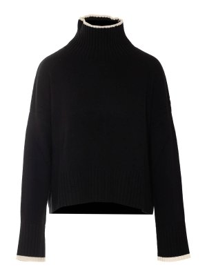 Pinko: Strickpullover mit Rundhalsausschnitt - Rundhalspullover - Schwarz