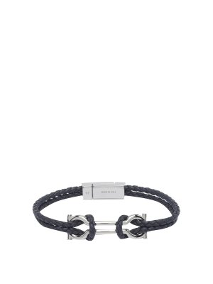 SALVATORE FERRAGAMO: Bracelets & Bangles - Blue Double Gancini Bracelet