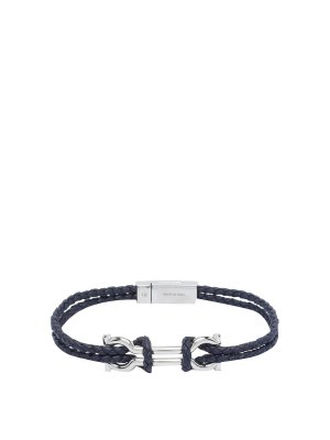 SALVATORE FERRAGAMO: Bracelets & Bangles - Blue Double Gancini Bracelet