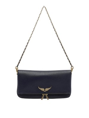 ZADIG&VOLTAIRE: cross body bags - Black And Gold Rock Crossbody Bag