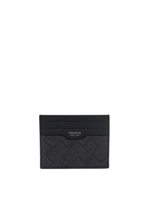 SALVATORE FERRAGAMO: clutches - Monogram Print Cards Holder