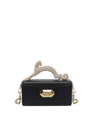 LANVIN: totes bags - Black Nano Pencil Cat Handbag