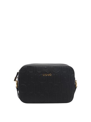 Liu Jo: cross body bags - Black Logo Crossbody Bag