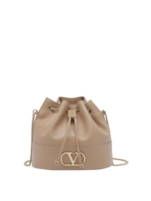 VALENTINO GARAVANI: バケットバッグ - バケットバッグ - ベージュ