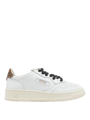 AUTRY: sneakers - Sneaker Medialist Bassa In Pelle E Leopardata
