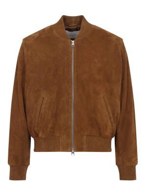 AMI PARIS: bombers - Suede Zipped Jacket