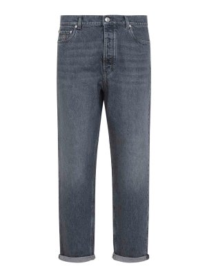 BRUNELLO CUCINELLI: ストレートジーンズ - ストレートジーンズ - グレー