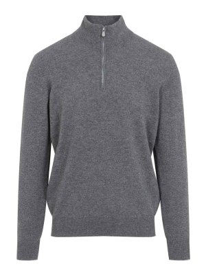 BRUNELLO CUCINELLI: crew necks - Half Zip Cashmere Sweater