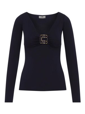 ELISABETTA FRANCHI: Tops y camisetas sin mangas - Top - Azul