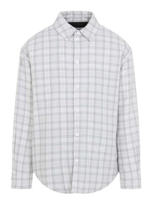 OFF-WHITE: padded coats - Off-White Flannel Wool Overshirt Padded Coat