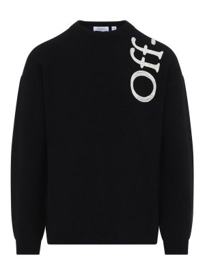 OFF-WHITE: Pull col rond - Pull Col Rond - Noir
