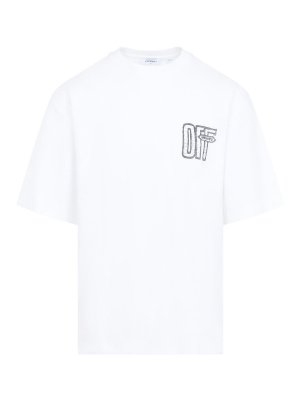 OFF-WHITE: Strickpullover mit Rundhalsausschnitt - Rundhalspullover - Weiß