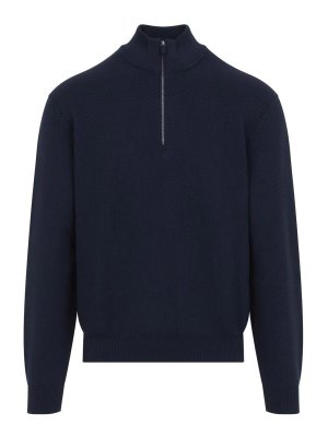 RALPH LAUREN PURPLE LABEL: Strickpullover mit Rundhalsausschnitt - Rundhalspullover - Dunkelblau