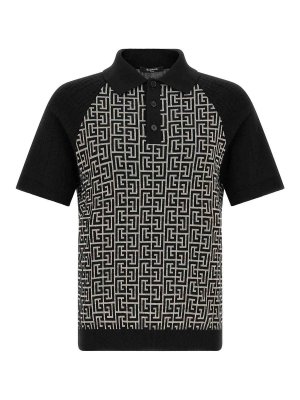 Balmain: polo shirts - Pb Monogram Polo