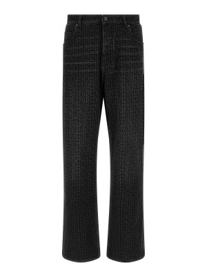 Balmain: straight leg jeans - Monogram Pattern Jeans