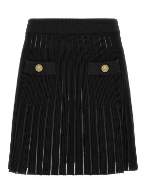 Balmain: Knielange und Midi Röcke - Midirock - Schwarz