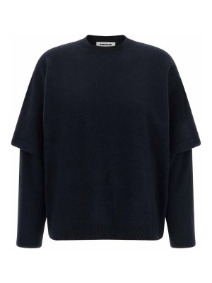 DARKPARK: Strickpullover mit Rundhalsausschnitt - Rundhalspullover - Blau