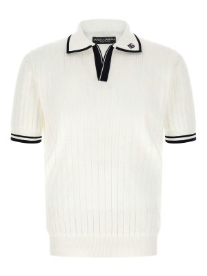 DOLCE & GABBANA: polo shirts - Flat Ribbed Polo Shirt
