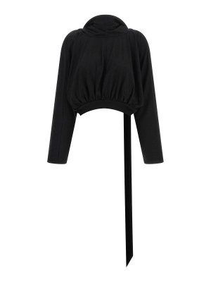 DRKSHDW: maglia collo rotondo - Maglione corto a maniche lunghe con cappuccio