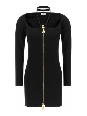 ELISABETTA FRANCHI: knee length dresses - Fabric Stitch Knit Dress