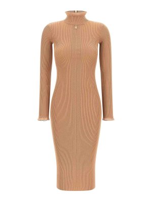 ELISABETTA FRANCHI: ニーレングスドレス - 膝丈ドレス - ベージュ