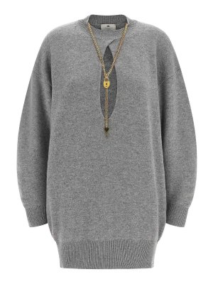 ELISABETTA FRANCHI: ニーレングスドレス - 膝丈ドレス - グレー