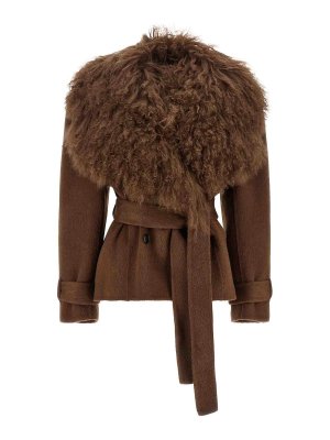 GIUSEPPE DI MORABITO: Fur & Shearling Coats - Shearling Neck Coat
