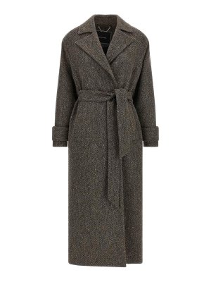 KITON: trench coats - Chevron Wool Coat