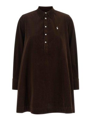POLO RALPH LAUREN: ニーレングスドレス - 膝丈ドレス - ブラウン