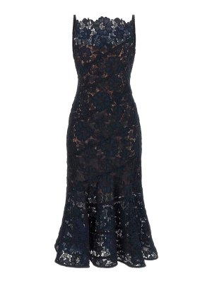 Self Portrait: knee length dresses - Spiral Lace Lace Dress