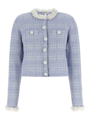 Self Portrait: giacche casual - Giacca in maglia a quadri