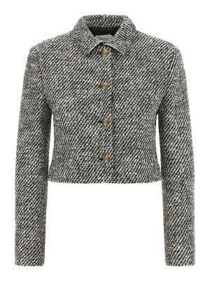 VERSACE: padded jackets - Boucl Wool Blend Blouson Jacket