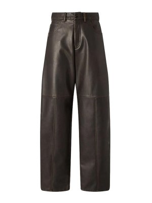 Pinko: casual trousers - High-Waisted  Faux Leather Papavero Trousers