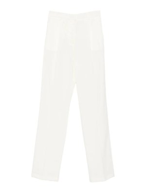 ELISABETTA FRANCHI: カジュアルトラウザー - カジュアルパンツ - 白